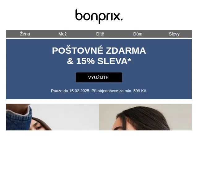 bonprix: Poštovné zdarma a 15% sleva – únor 2026 | Nuslet.cz