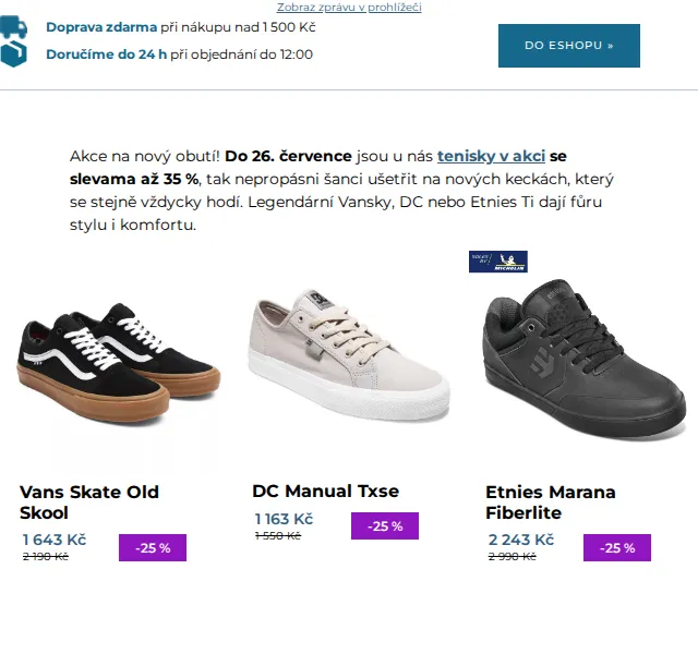 SNOWBOARD ZEZULA: Tenisky Vans, DC, Etnies se slevou až 35 % – červenec 2026 | Nuslet.cz