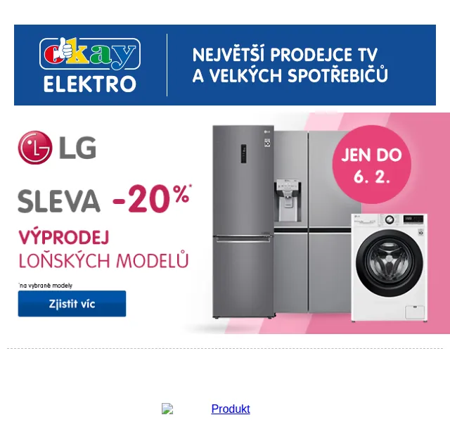 OKAY: Sleva až 20 % na spotřebiče LG – červen 2026 | Nuslet.cz