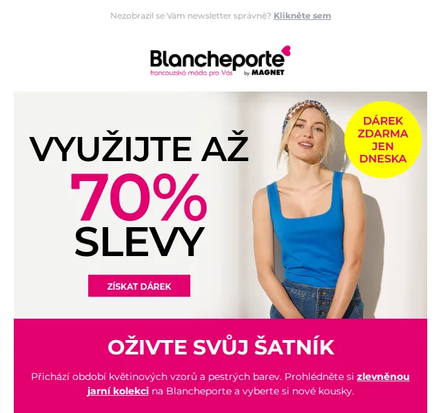 Blancheporte: sleva až 70 % + dárek zdarma – červen 2026 | Nuslet.cz