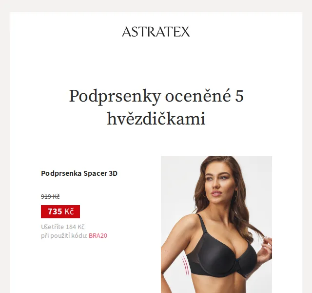 Astratex.cz: Podprsenky −20 % a slevy až 60 % – červen 2026 | Nuslet.cz