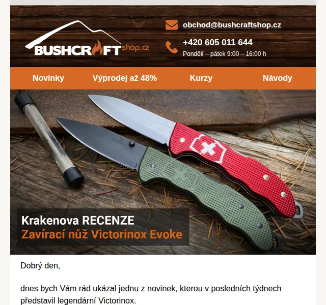 Bushcraftshop: Nůž Victorinox Evoke BSH Alox – recenze – červen 2026 | Nuslet.cz