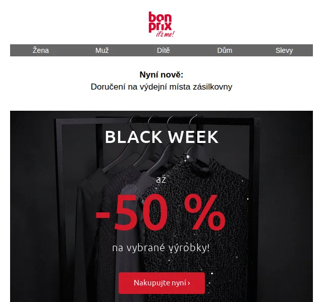 bonprix: Black Week slevy až -50 % + poštovné zdarma – červen 2026 | Nuslet.cz
