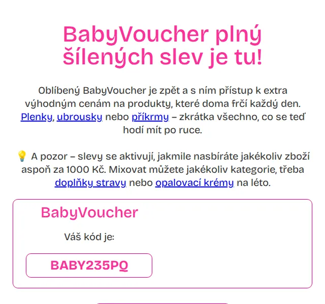 Pilulka.cz: BabyVoucher slevy 25 % na Lambini BIO – červen 2026 | Nuslet.cz