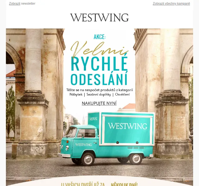 Westwing: Rychlé doručení nábytku a doplňků – červen 2026 | Nuslet.cz