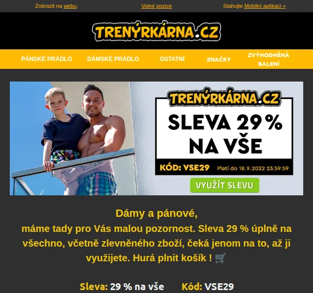 Lukáš z Trenýrkárna.cz: sleva 29 % na vše – červen 2026 | Nuslet.cz