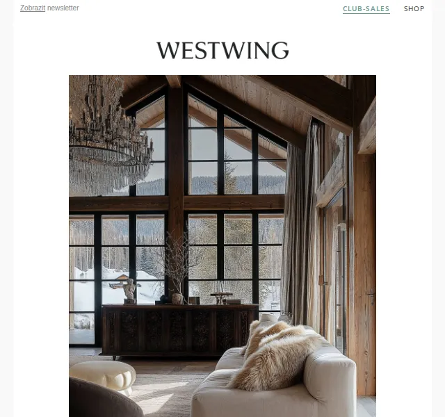 Westwing: Alpský glamour a sauny – červen 2026 | Nuslet.cz