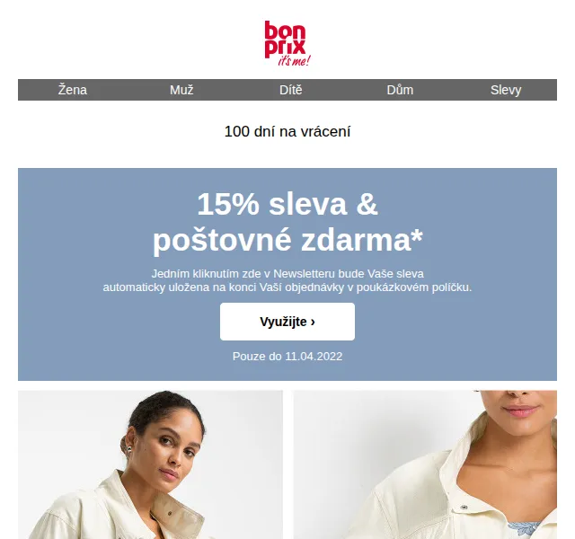 Bonprix: 15% sleva a poštovné zdarma – červen 2026 | Nuslet.cz
