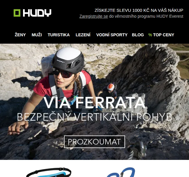 Hudy: Via Ferrata sady Rock Empire – až 1000 Kč sleva | Srpen 2026