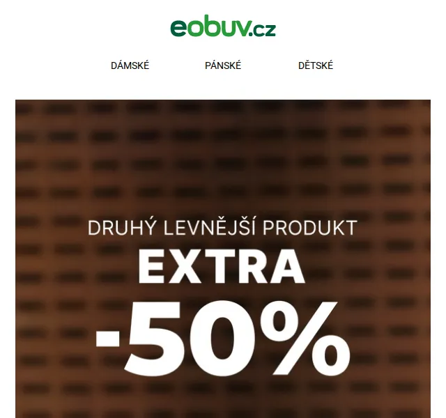 Eobuv.cz: 2. produkt 50 % – červen 2026 | Nuslet.cz