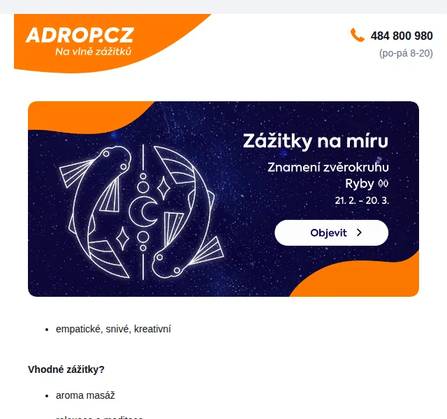 Adrop: Zážitky podle horoskopu Ryby – červenec 2026 | Nuslet.cz