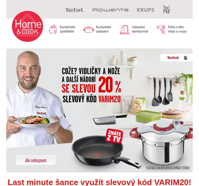 Home & Cook: 20% sleva na Tefal a WMF – červen 2026 | Nuslet.cz