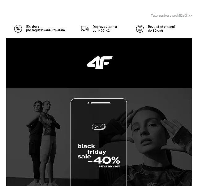 4Fstore: Black Friday sleva 40 % na vše – červen 2026 | Nuslet.cz