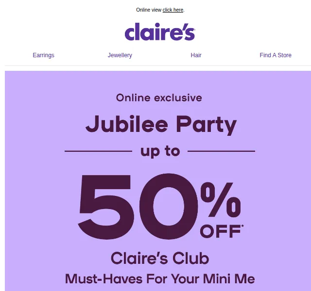 Claire's: Sleva až 50 % na Claire's Club – červen 2026 | Nuslet.cz