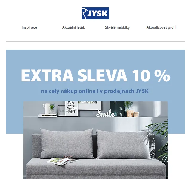 JYSK: Extra sleva 10 % – červen 2026 | Nuslet.cz