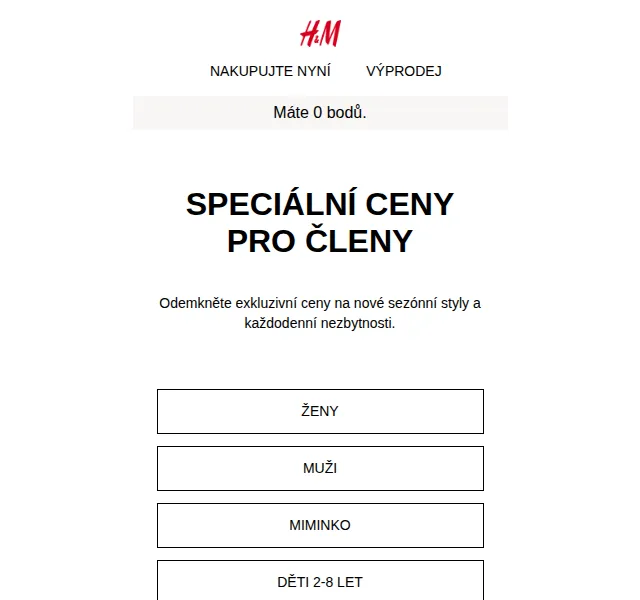 H&M Fashion: Speciální ceny pro členy – srpen 2026