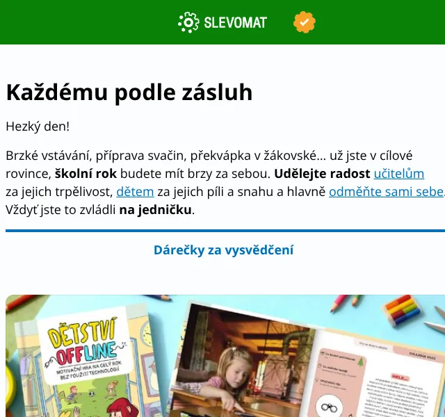 Slevomat: Dárky pro děti a učitele – červen 2026 | Nuslet.cz