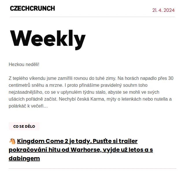 CzechCrunch: Přehled článků a akcí – červen 2026 | Nuslet.cz