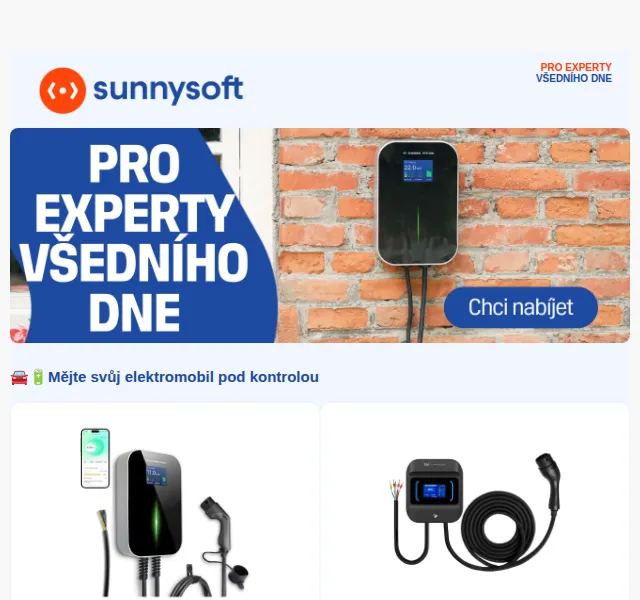 Sunnysoft.cz: Wallboxy a kabely pro elektromobily – červen 2026