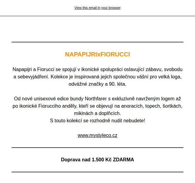 Mystyleco: Napapijri x Fiorucci spolupráce – červen 2026 | Nuslet.cz