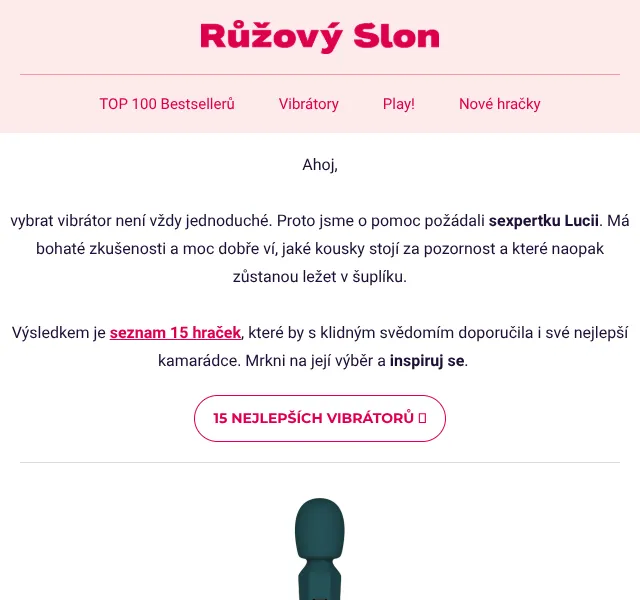 Růžový slon: TOP 15 vibrátorů od sexpertky – červen 2026
