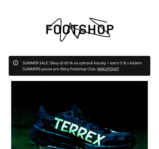 Footshop: adidas Terrex kolekce – sleva až 60 % – červen 2026