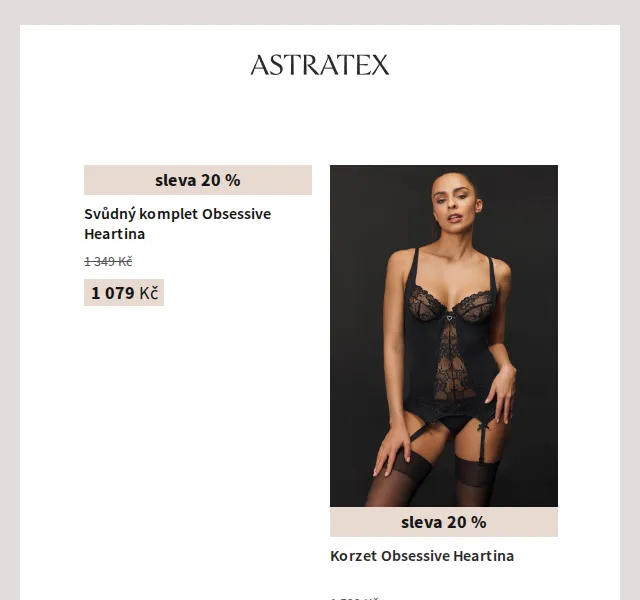Astratex.cz: Sexy prádlo Obsessive 20% sleva – červen 2026 | Nuslet.cz