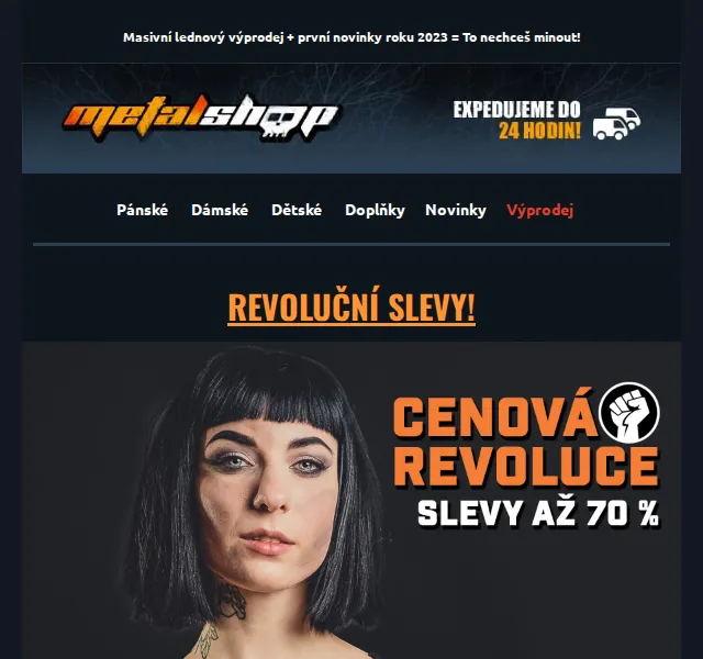 METALSHOP: Slevy až 70 % + novinky SULLEN – leden 2026 | Nuslet.cz