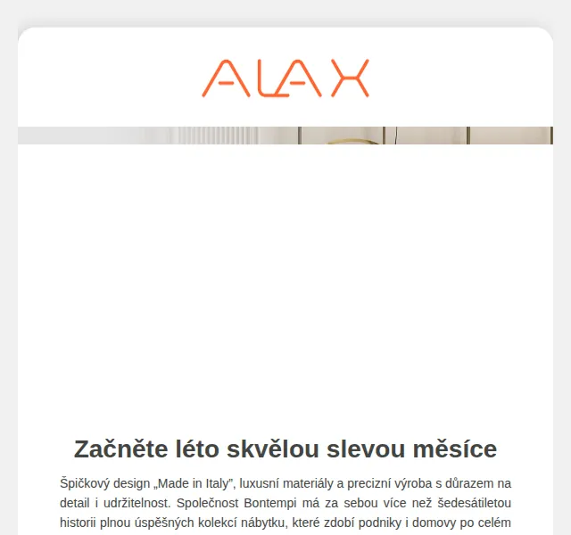 ALAX nábytek: sleva 15 % na Bontempi – červen 2026 | Nuslet.cz