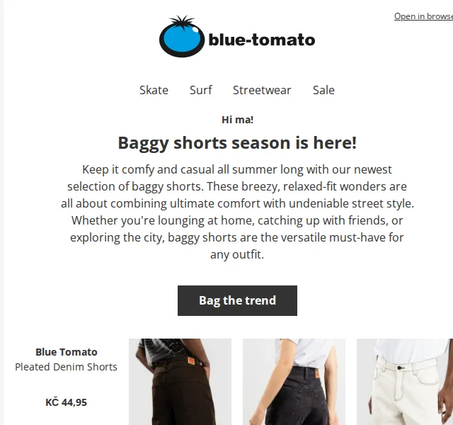 BLUE TOMATO: Baggy shorts výprodej – červen 2026 | Nuslet.cz