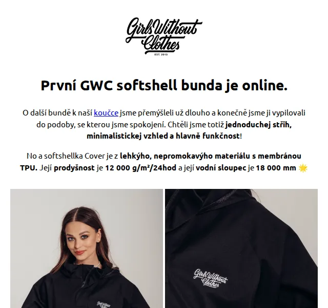 Girls Without Clothes: Softshell bunda Cover – červen 2026 | Nuslet.cz