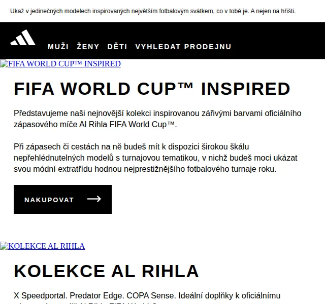adidas: FIFA World Cup™ kolekce Al Rihla – červen 2026 | Nuslet.cz