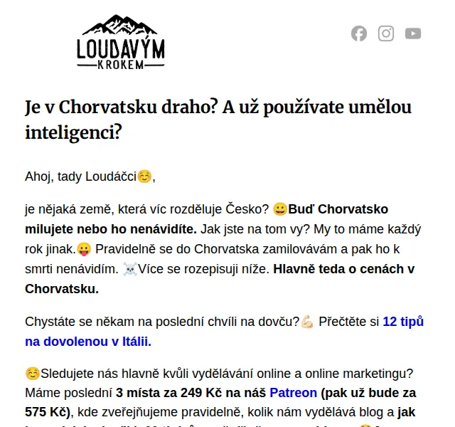 Loudavým krokem: Patreon a slevy na kurzy – červen 2026 | Nuslet.cz