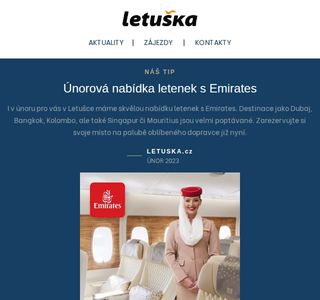 Letuška.cz: Letenky Emirates, Barcelona a studium na Kypru – červen 2026 | Nuslet.cz