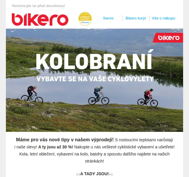 Czbikero: letní výprodej kol a vybavení se slevami až 30 % – červenec 2026 | Nuslet.cz