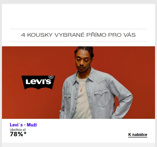 Lounge by Zalando: Levi's, Moschino, Adidas až 85 % – duben 2026