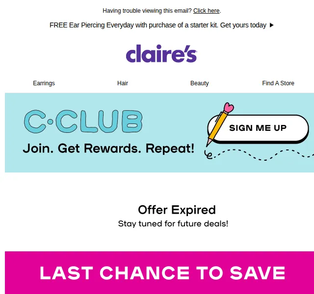 Claire's: extra 40% sleva – červen 2026 | Nuslet.cz
