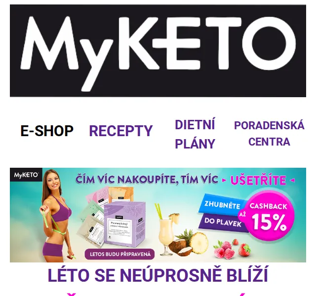 MyKETO: Cashback až -15 % z nákupu – červen 2026 | Nuslet.cz