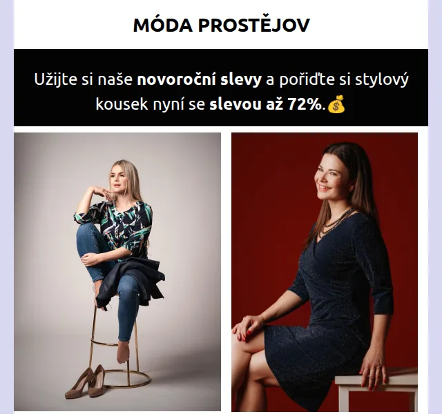 Móda Prostějov: Novoroční MEGA výprodej se slevou až 72 % – červen 2026 | Nuslet.cz