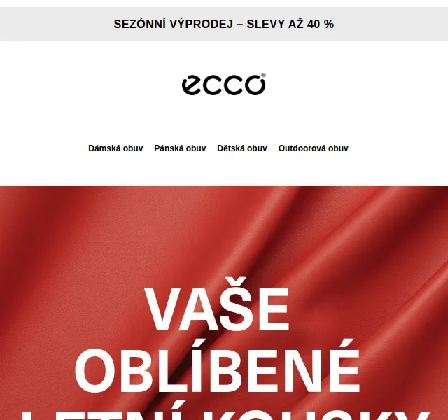 ECCO: Slevy až 40 % na letní boty – červen 2026 | Nuslet.cz