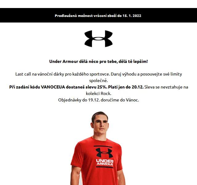 Under Armour: sleva 25 % na vše – prosinec 2021 | Nuslet.cz