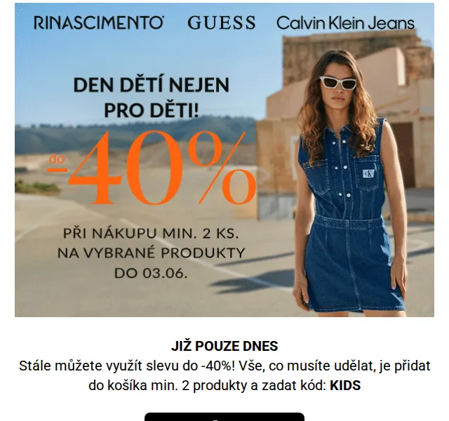 Modivo: slevy do -40 % s kódem KIDS – červen 2026 | Nuslet.cz