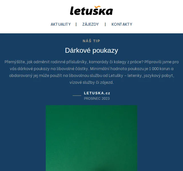 Letuška.cz: Dárkové poukazy od 1 000 Kč, jazykové pobyty – červen 2026 | Nuslet.cz