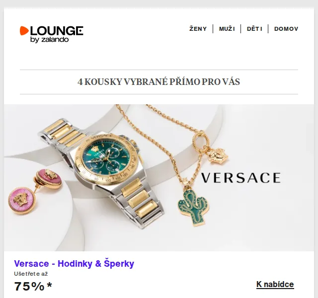 Lounge by Zalando: Emporio Armani, Versace a Armani Exchange se slevou až 75 % – červen 2026 | Nuslet.cz
