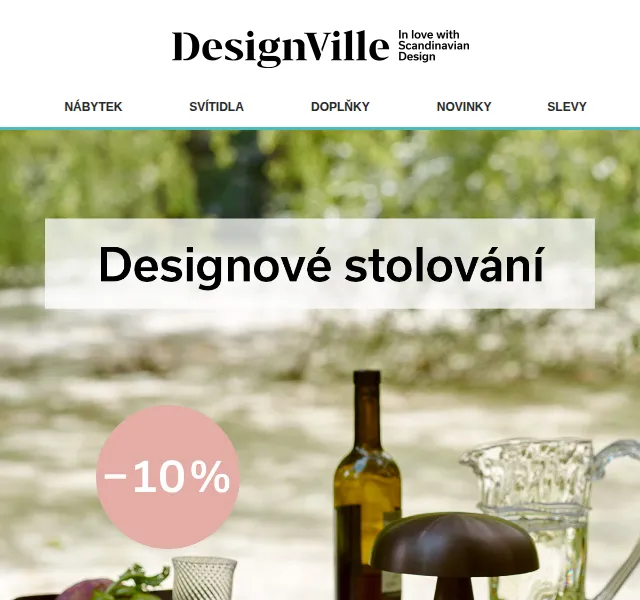 DesignVille: Designové stolování se slevou 5 % – červen 2026 | Nuslet.cz