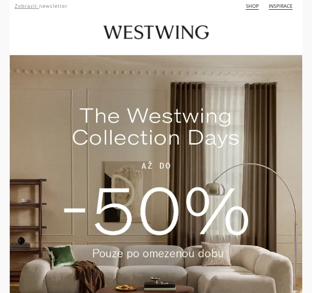 Westwing: Až -50 % – Collection Days září 2026