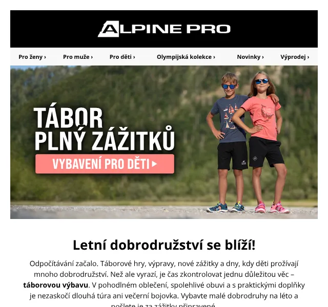 Alpine Pro: Letní vybavení pro děti – květen 2026 | Nuslet