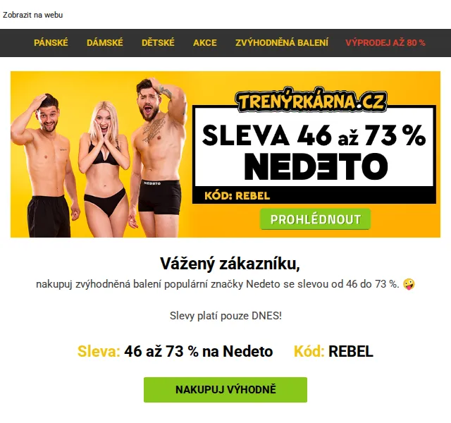 Lukáš z Trenýrkárna.cz: Nedeto sleva 46–73 % – červen 2026 | Nuslet.cz