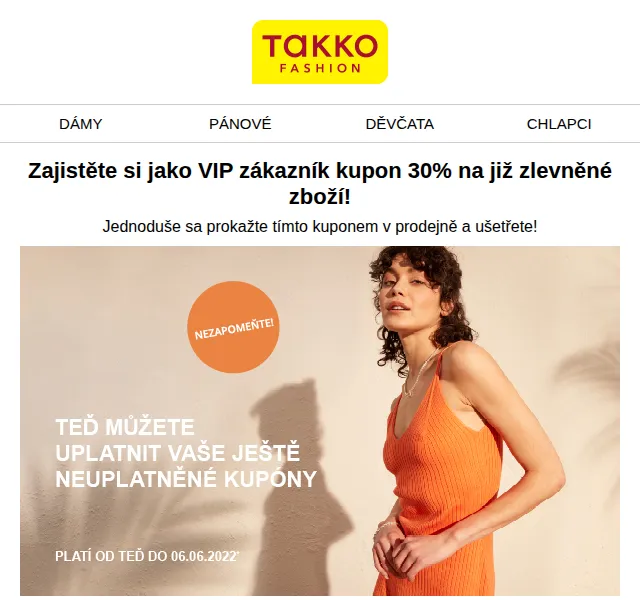 Takko Fashion: 30% na již zlevněné zboží – červen 2022 | Nuslet.cz