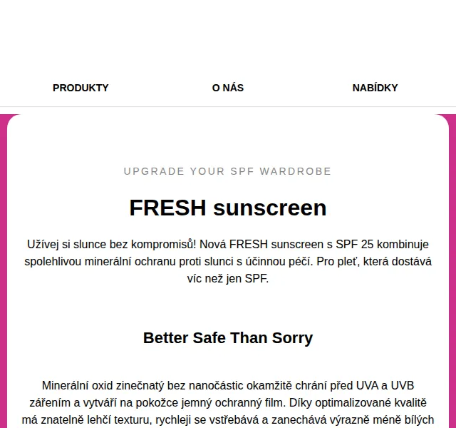 RINGANA: FRESH sunscreen -20 % – duben 2026 | Nuslet.cz